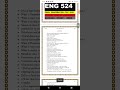 ENG524 final term preparation file 2025 most repeated questions by Natasha study zone