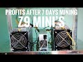 7 days mining with the Z9 mini's what I've earned?