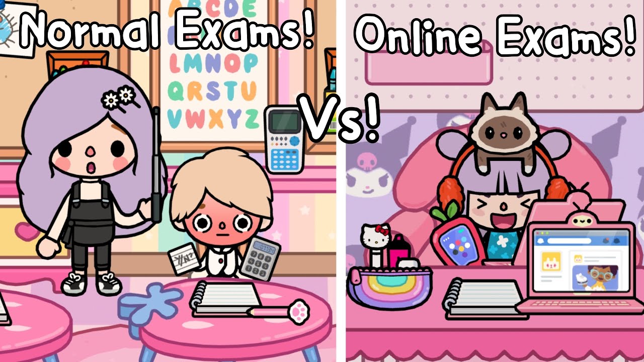 Online Exams Vs Normal Exams🤭📚👩🏼‍💻, Toca Life World 🌍 สอบปกติ Vs  สอบออนไลน์, Toca Boca