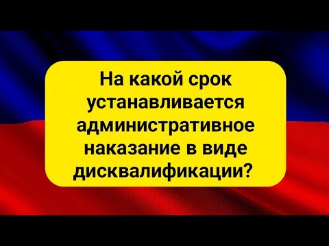 На какой срок устанавливается административное наказание в виде дисквалификации?