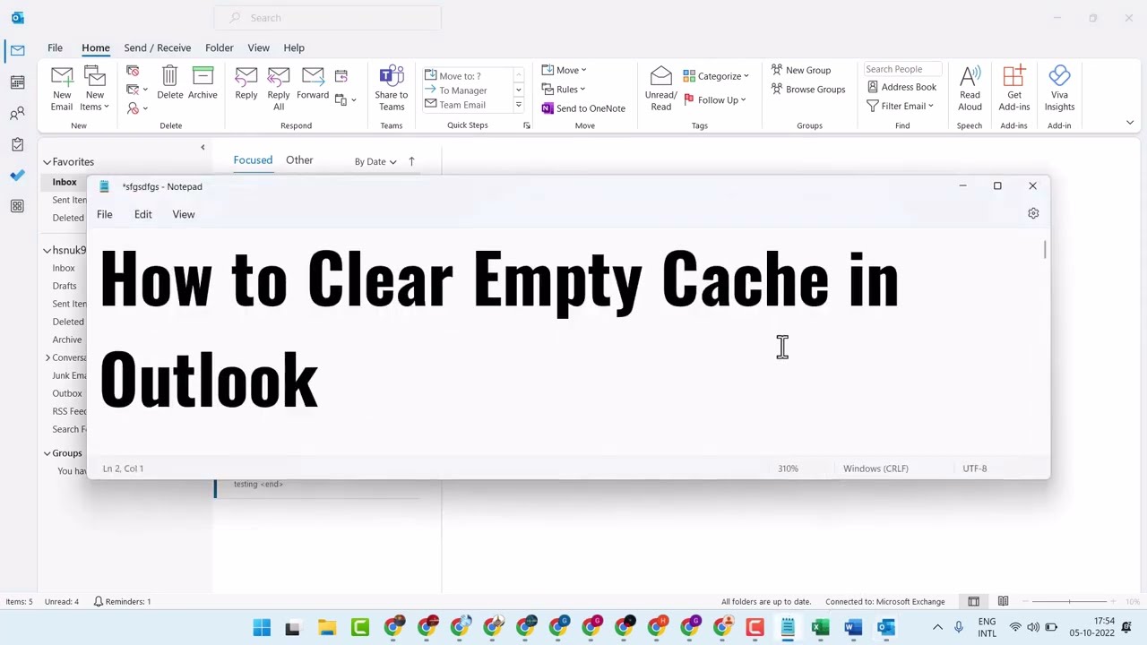 How to Clear Empty Cache in Outlook - YouTube