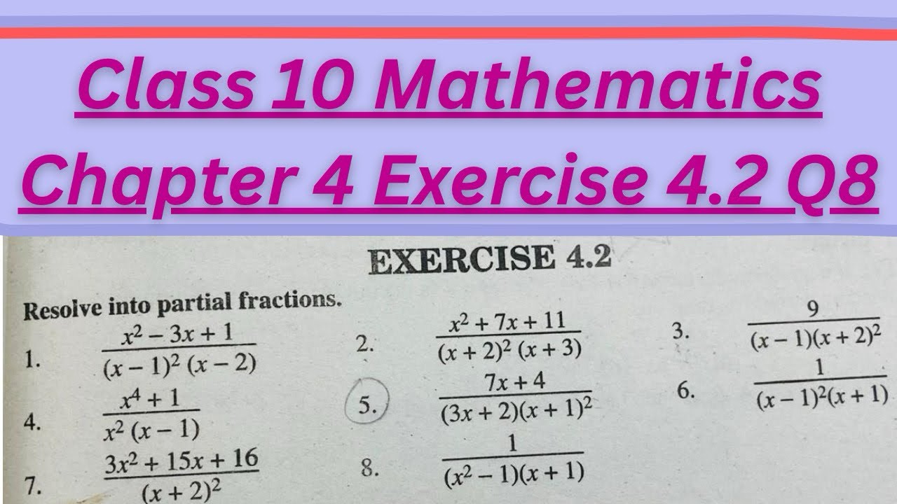 Class 10th mathematics chapter 4 Exercise 4.2 Q 8 #maths #10thgrade ...
