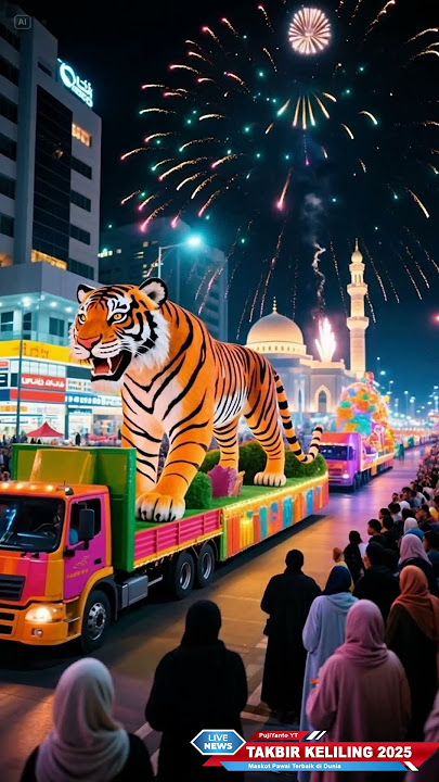 Maskot Harimau takbir keliling asia  #takbiran #idulfitri #tiger