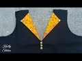 Beautiful Kurti Neck design (easy) cutting and stitching in hindi/ Office wear