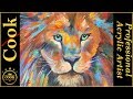 How to paint A  Colorful Lion Portrait  for Beginners