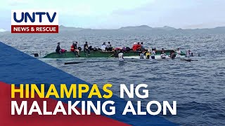 Bangka, lumubog matapos hampasin ng malalaking alon sa Masbate; 42 sakay, nasagip