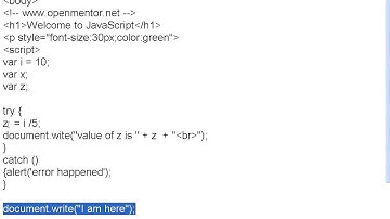 Javascript 9 Exception Handling