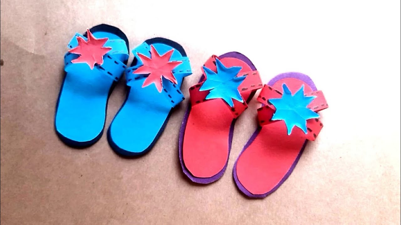 How to make easy and cute mini paper chapple/slipper 
