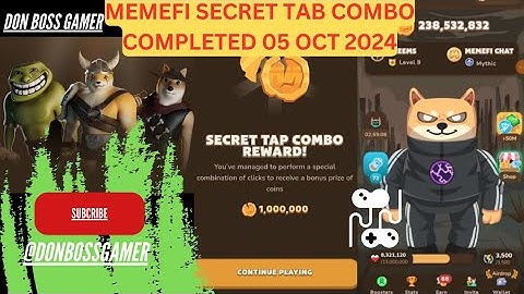 Memefi Secret Combo Reward 05 OCT | 1M Coins | All Levels Revealed #memefi #memefidailycombo #secret