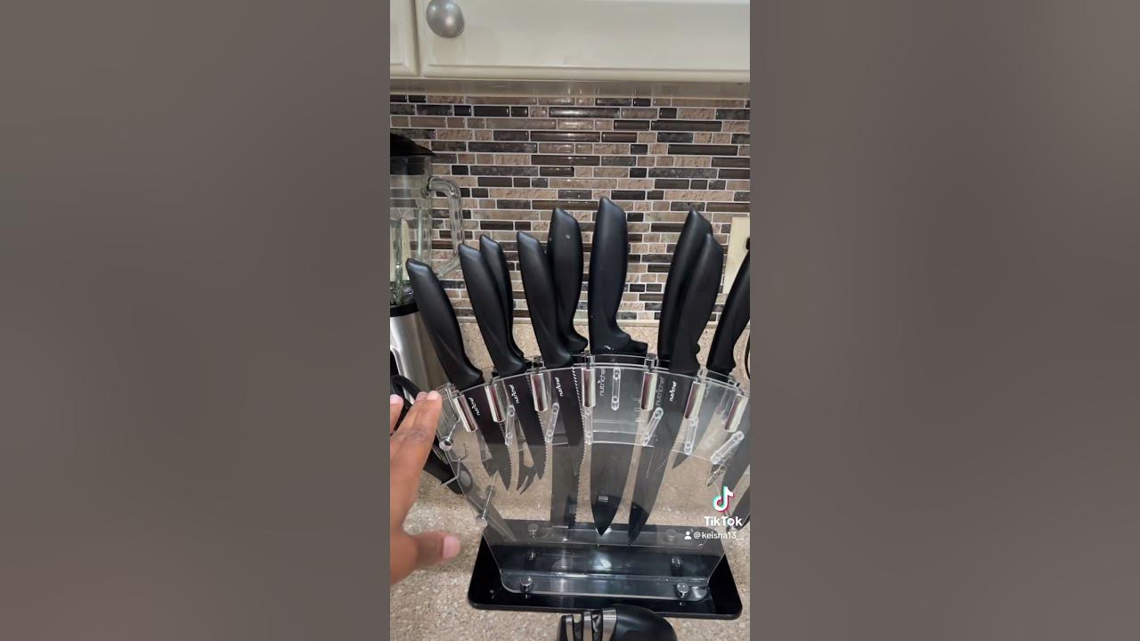 MIDONE Kitchen Knife Set with Acrylic Block, 17 PCS. Link in bio