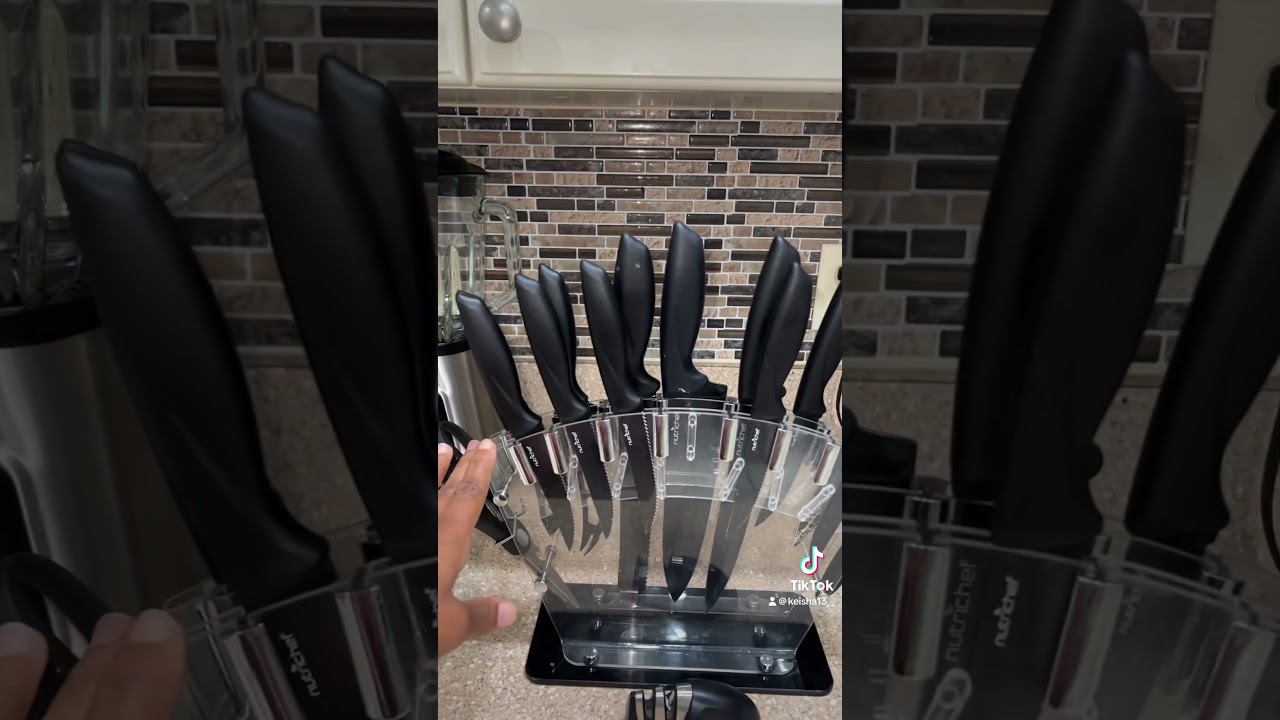 MIDONE Kitchen Knife Set with Acrylic Block, 17 PCS. Link in bio