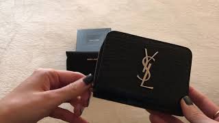 FAVORITE SLG OF THE MOMENT - YSL Croc Embossed Compact Wallet 