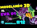 🌊Modelando 🔥EVA 01 EVANGELION🛡️Terminamos de Cortar los UV #12 + Chisme de la Monja #eva01