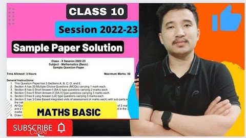 Class 10 Maths ( Basic) Sample paper Section-B.Detailed solutions for CBSE exam 2022-23.