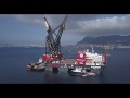 Biggest crane vessel in the world. Heerema's new Sleipnir in Gibraltar