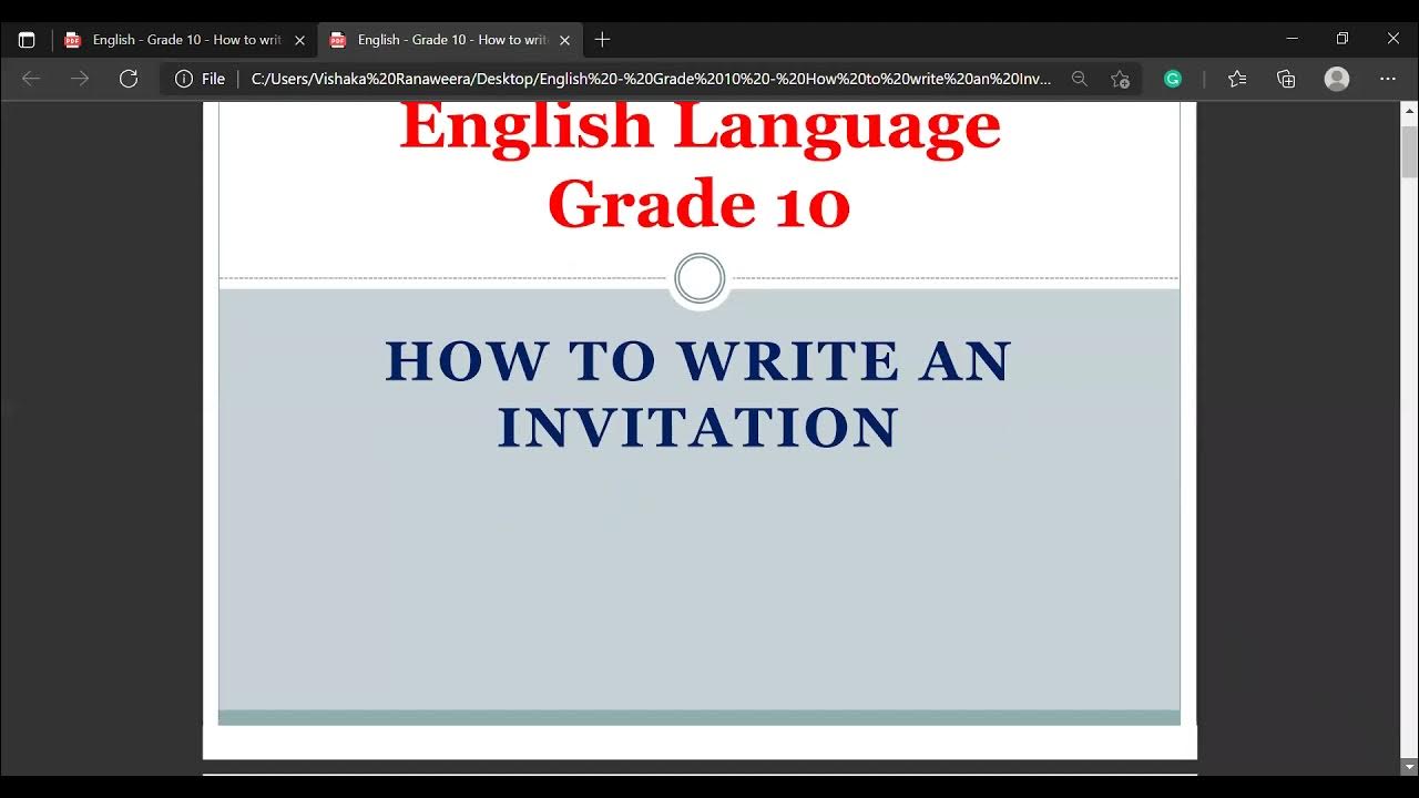 Grade 11 writing invitations. YouTube