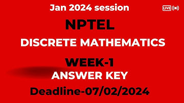 NPTEL DISCRETE MATHEMATICS WEEK 1 ASSIGNMENT SOLUTION #nptel #nptel2024 #nptel_assignment