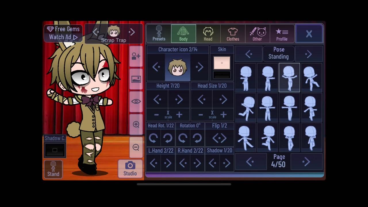 Fnaf gacha club Scrap trap tutorial (he always come back) YouTube