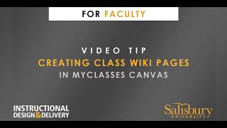 Creating Class Wiki Pages