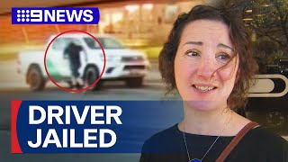 Disqualified driver jailed after hitting female cyclist | 9 News Australia