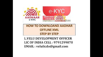 Aadhar e kyc offline xml file download for LIC ANANDHA APP