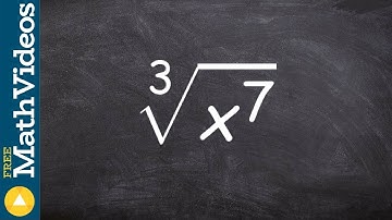 Learn how to take the cube root of a variable exponent, cube root(x^7)