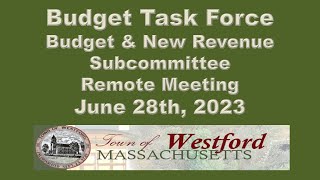 Budget Task Force - Budget & New Revenue Subcommittee - June 28th, 2023