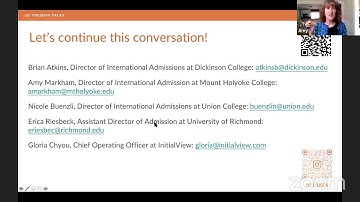 InitialView Tuesday Talk - Things to Consider When Telling Your Story to Admissions Officers