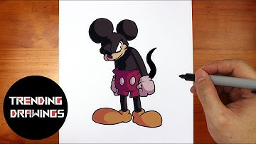 How To Draw FNF MOD Character - VS Mouse Marko Easy Step by Step