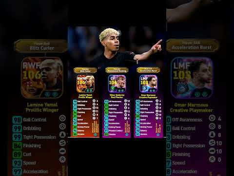 تطوير باك يوم الخميس لامين يمال 106 جيوركس 104 مرموش 103 Pesmobileبيس Efootball2022