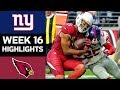 Giants vs. Cardinals | NFL Week 16 Game Highlights