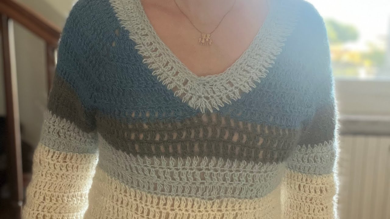 Pull Femme Oversize Avec Col En V Ajouré - Tricot épais, Coupe Décontractée, Pour Automne/hiver, Style Vintage Et Confortable