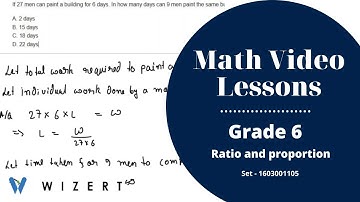 Grade 6 Maths Questions with Answers - Mathematics Ratio and Proportion questions  - Set 1603001105