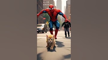 Kitten VS Spiderman #cat #3danimation #cute #3dmodeling #cartoon #3dcompositing #animation