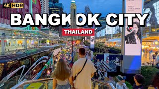 ?? 4K HDR | New York of Asia | Bangkok Downtown City Tour 2023 | Modern City