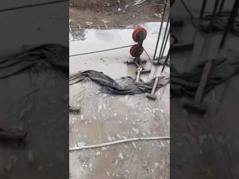 طريقة رائعة لقص الخرسانة المسلحة بدون منشار مكانيكي