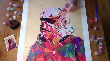 Star Wars Part 2 - Imperial Storm Trooper Paint by numbers Time lapse