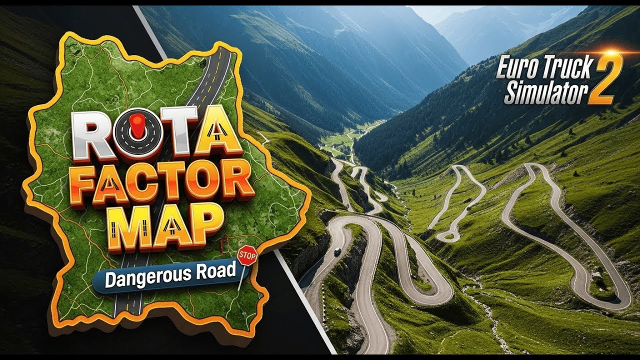 🚛 ETS2 Rota Factor Map LIVE | Dangerous Roads Challenge in Euro Truck ...