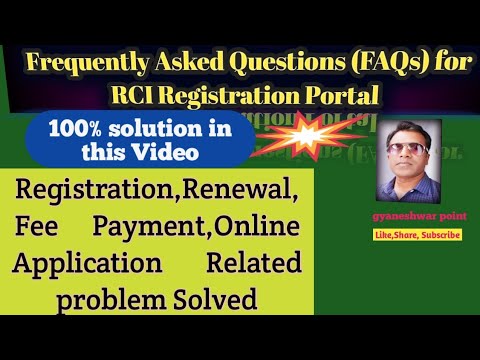 RCI Registration Portal related problem Solved|FAQs For RCI| RCI online Application related querry|