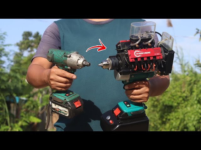 I Turn Electric Drill Into V8 Powered Drill class=