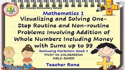 Visualizing and Solving One-Step Problems Involving Addition of Whole Numbers Including Money