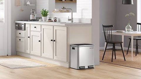 SONGMICS LTB30H 2 x 15 L Rubbish Bin Silver Waste Separation System with 2 Inner Buckets