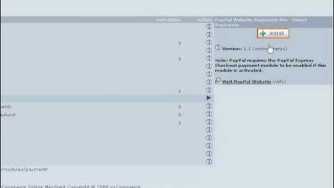 PayPal Website Payments Pro on osCommerce