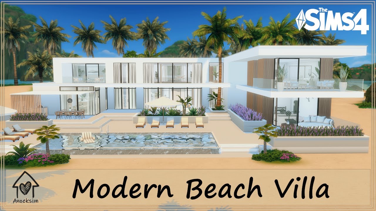 MODERN BEACH VILLA | Sims 4 | Stop Motion Build | CC + Download
