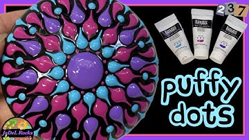 3D Sensory Stone - Puffy Dot Art Mandala Rock Painting Tutorial