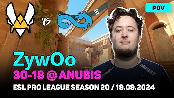 CS2 POV Vitality ZywOo (30/18) vs Eternal Fire (anubis) @ ESL Pro League Season 20 | Sep 19, 2024