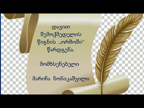 დავით შემოქმედელის წიგნის „ორმოში“  წარდგენა. მომხსენებელი მარინა ნონიკაშვილი