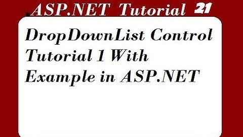 DropDownList Control Example in ASP.NET With Design Mode
