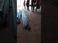 Offloading elevator equipment by hand