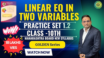 Linear Equations in Two Variable Practice Set 1.2 Class 10th Maharashtra Board New Syllabus